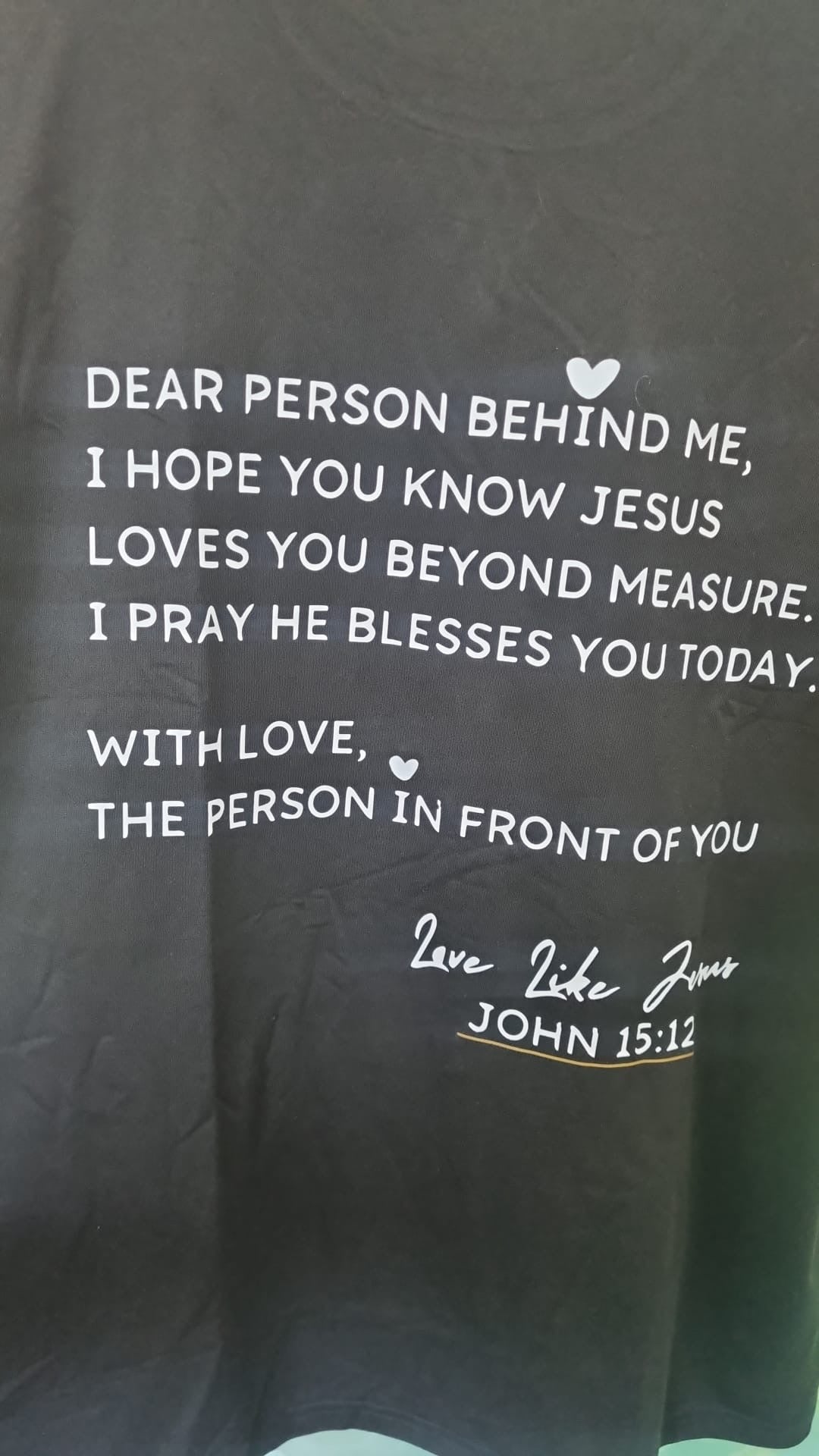 De persoon achter me shirt