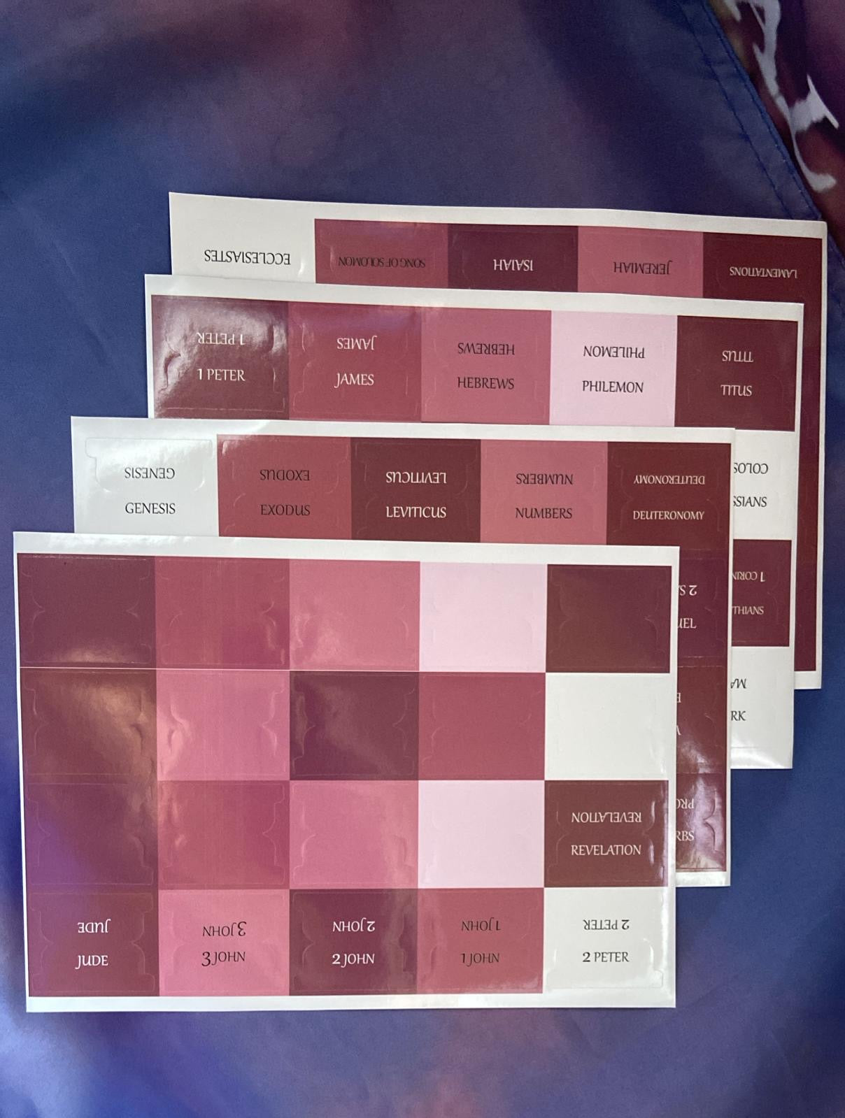 Stijlvolle presentatie van de Bijbeltabs - Luxe Set, diverse kleurstijlen die jouw geloofservaring visueel verrijken.