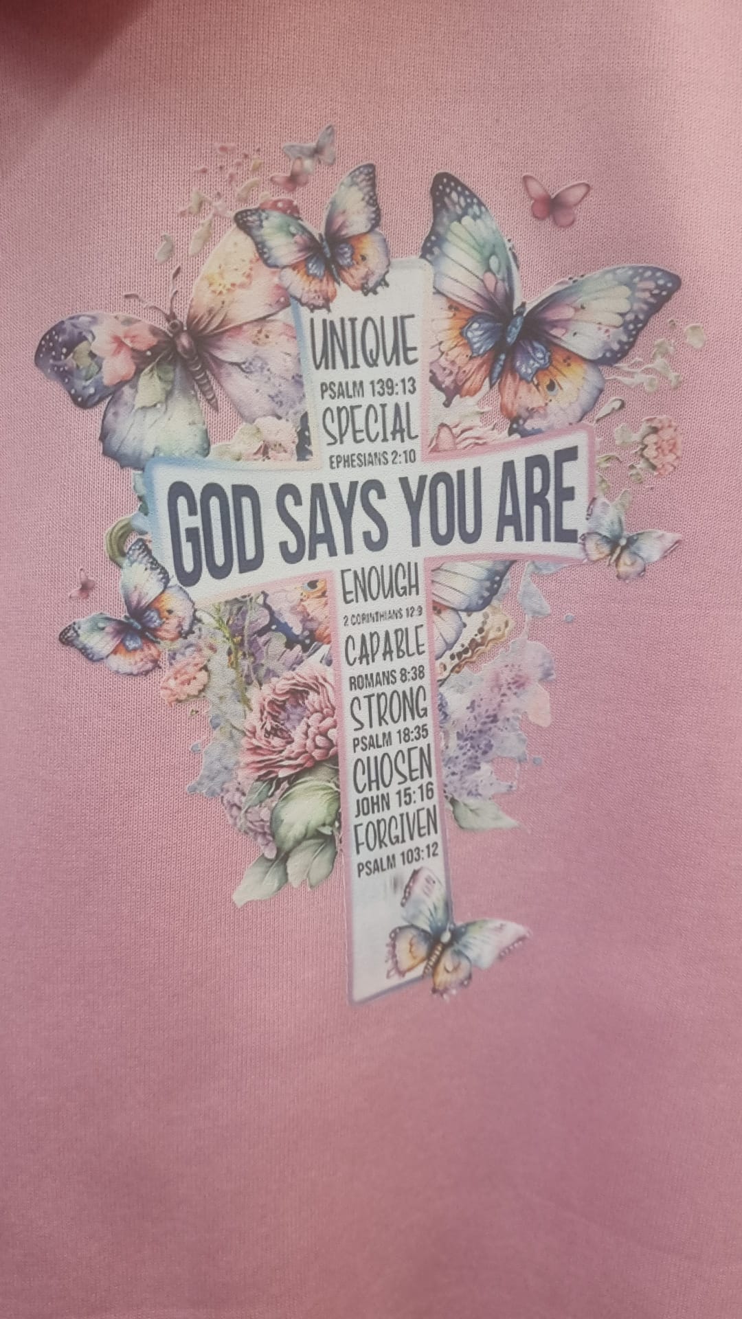 "God Says You Are" Hoodie – Roze | Damesmaat XS