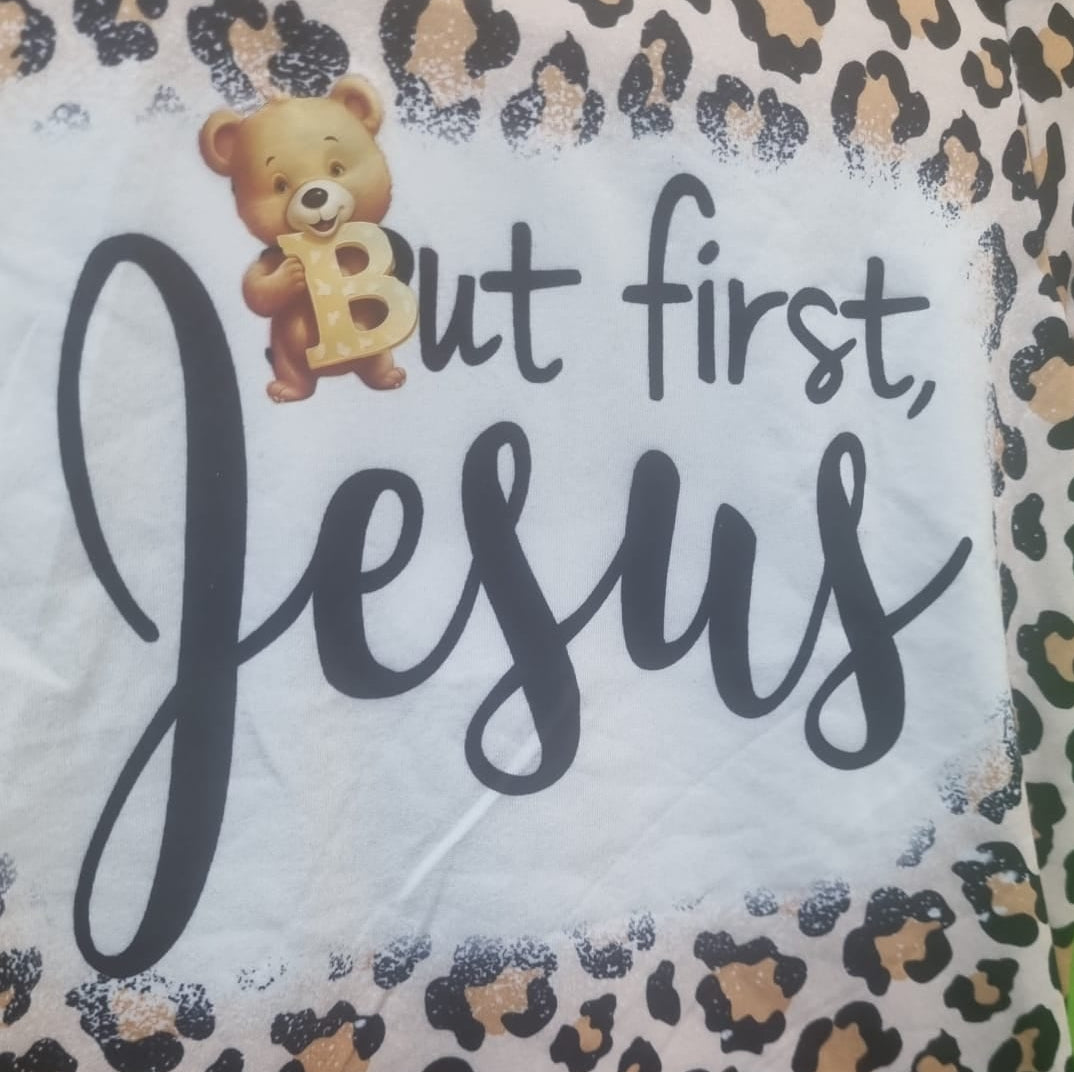 "But First, Jesus" Kinder T-shirt – Panterprint | Maat 92