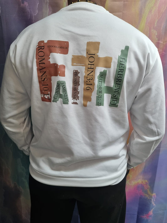 FAITH Statement Sweater | Luxe Unisex Trui met Kruisdetails