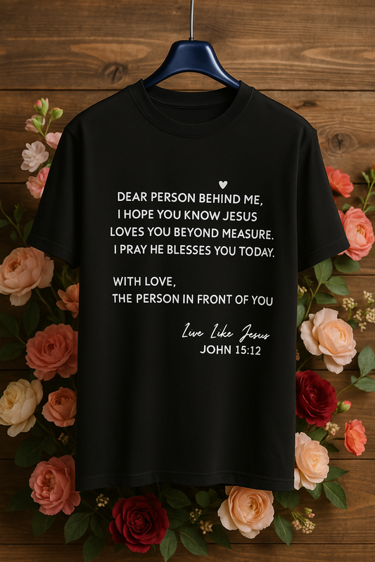 De persoon achter me shirt