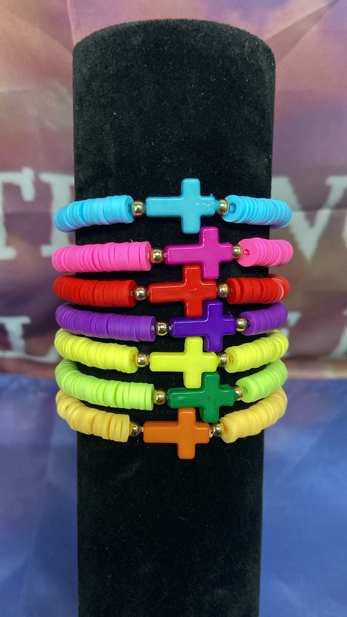 FaithPop™ Armband – Klei Kralen & Kruisje (Unisex)