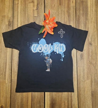 “Cool Kid” Christian Streetwear T-shirt – Zwart met Cross Accent